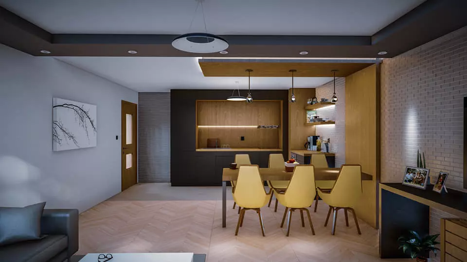 renderizados 3D cocina moderna